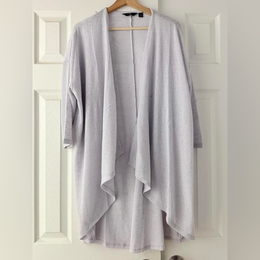 G by Giuliana Light Gray Draped cardigan